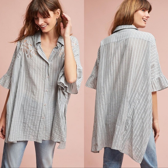 Maeve Tops - Maeve Oversized Button Down Top M L Anthropologie
